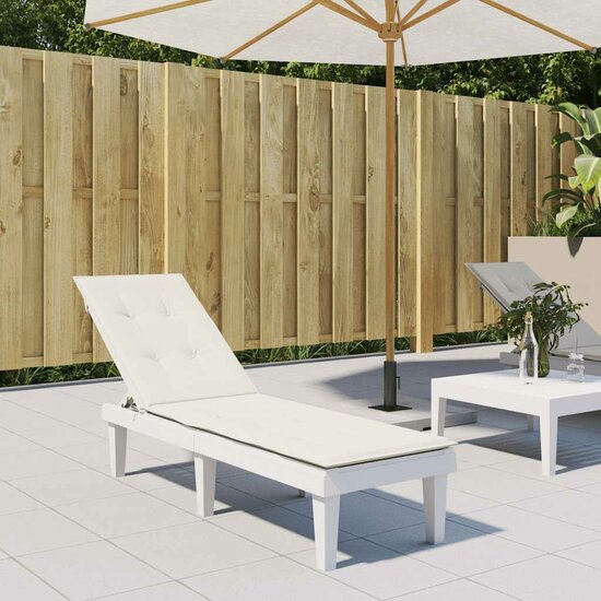 Terrasstoelkussen (75+105)X50X3 Cm Stof Gem&ecirc;leerd Cr&egrave;mekleurig cr&egrave;me mix