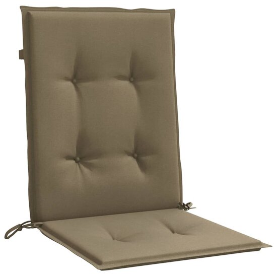 Stoelkussens 2 st lage rug 100x50x4 cm stof gem&ecirc;leerd taupe