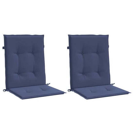 Stoelkussens Lage Rug Stof 2 100 x 50 x 4 cm Marineblauw