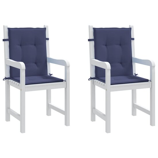 Stoelkussens Lage Rug Stof 2 100 x 50 x 4 cm Marineblauw