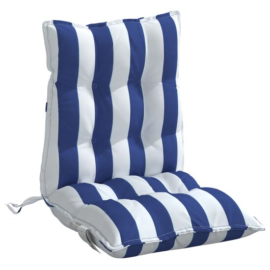 Stoelkussens Lage Rug Get Oxford Stof Wit En 4 blauw en witte streep