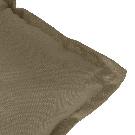 Stoelkussens 2 st hoge rug 120x50x7 cm stof gem&ecirc;leerd taupe