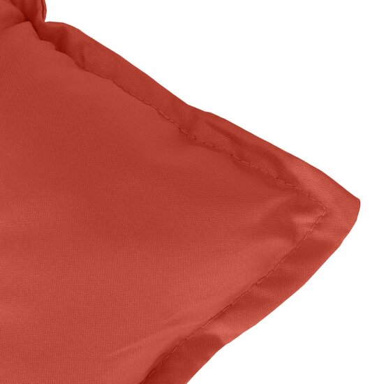 Stoelkussens 2 st hoge rug 120x50x7 cm stof gem&ecirc;leerd rood