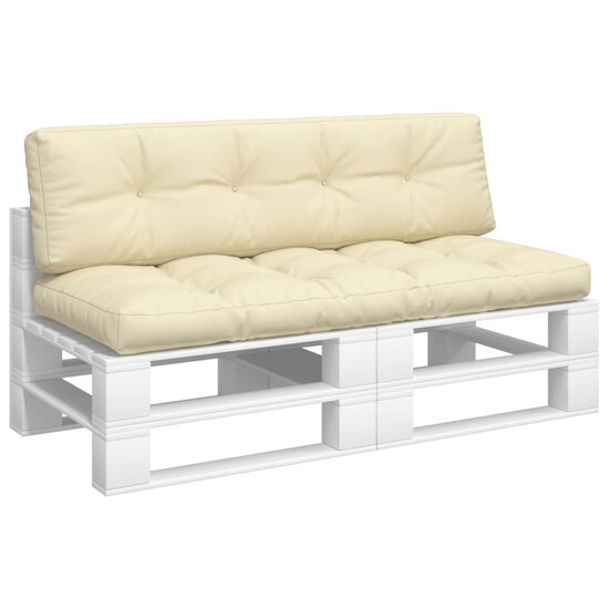Palletkussens 2 St Stof Kleurig Cr&egrave;me