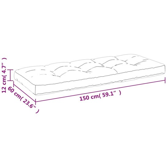 Palletkussens 2 St Stof Kleurig Cr&egrave;me