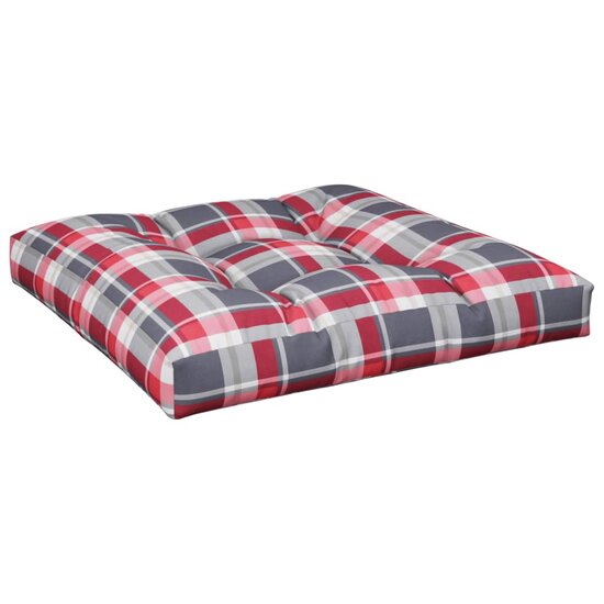 Palletkussen Stof Ruitpatroon Rood Rood Ruitpatroon 70 x 70 x 12 cm