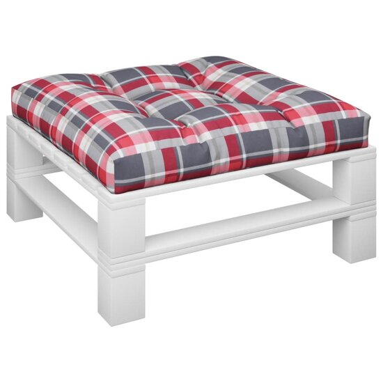 Palletkussen Stof Ruitpatroon Rood Rood Ruitpatroon 70 x 70 x 12 cm