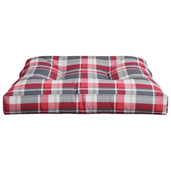 Palletkussen Stof Ruitpatroon Rood Rood Ruitpatroon 70 x 70 x 12 cm
