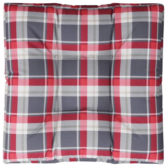 Palletkussen Stof Ruitpatroon Rood Rood Ruitpatroon 70 x 70 x 12 cm