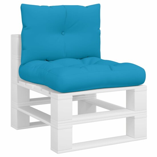 Palletkussens 2 st stof lichtblauw