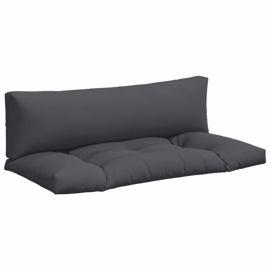 Palletkussens 2 st stof antracietkleurig