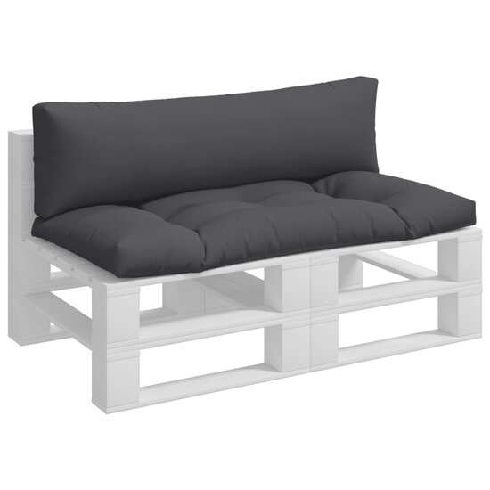 Palletkussens 2 st stof antracietkleurig
