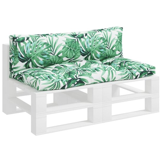 Palletkussens 2 st stof bladpatroon