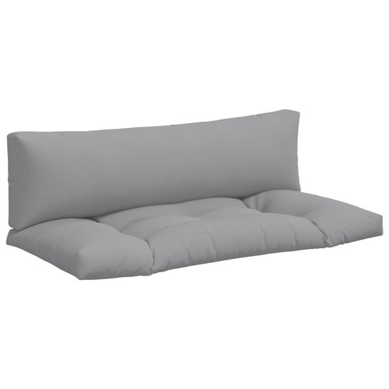 Palletkussens 2 st stof grijs