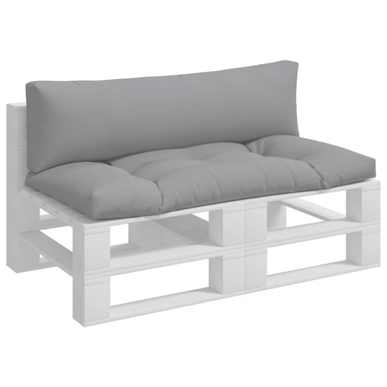 Palletkussens 2 st stof grijs