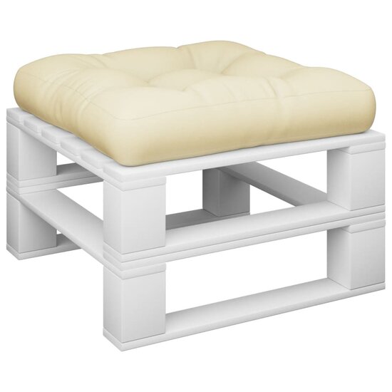 Palletkussen 58x58x10 cm stof cr&egrave;mekleurig