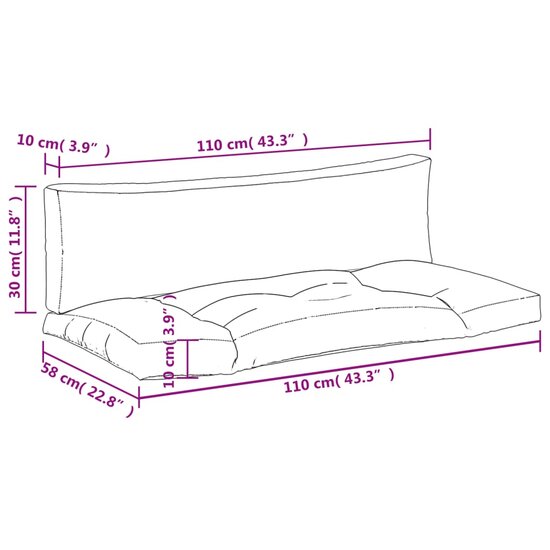 Palletkussens 2 st stof beige