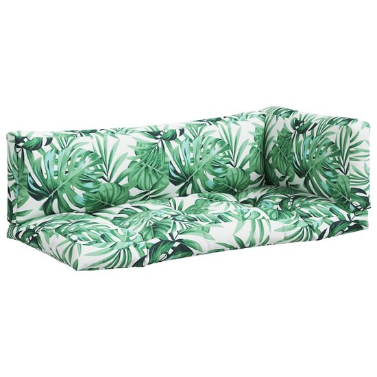 Palletkussens 3 st stof bladpatroon
