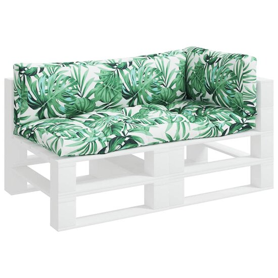 Palletkussens 3 st stof bladpatroon