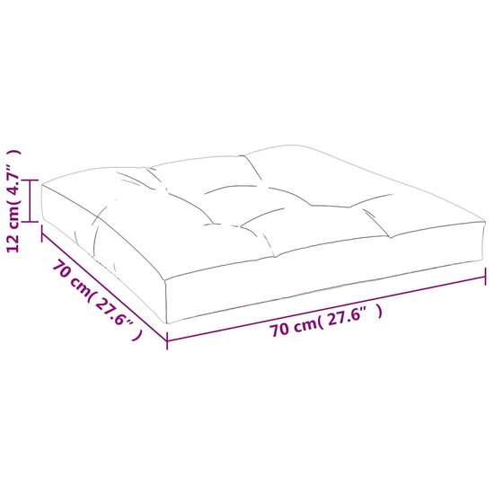 Palletkussen 70x70x12 cm stof blauw