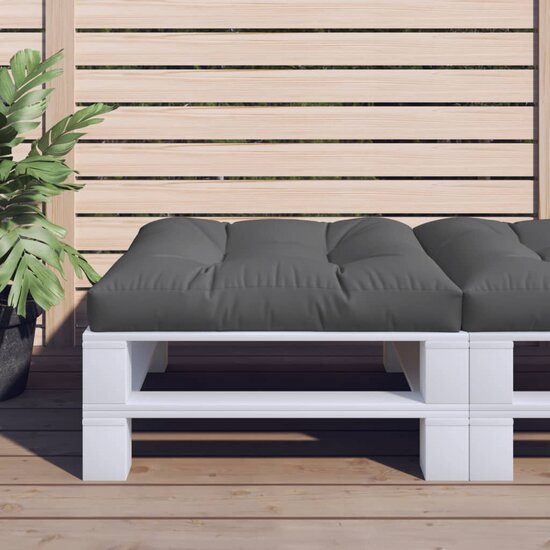 Palletkussen 80x80x12 cm stof grijs