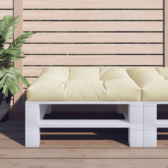 Palletkussen 80x80x12 cm stof cr&egrave;mekleurig