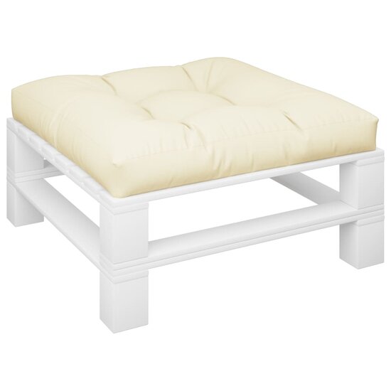 Palletkussen 80x80x12 cm stof cr&egrave;mekleurig