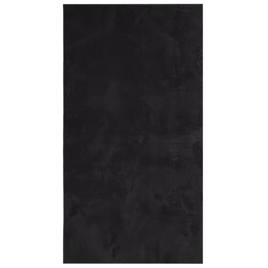 Vloerkleed HUARTE laagpolig zacht wasbaar 60x110 cm zwart