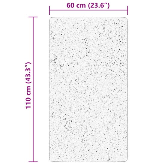 Vloerkleed HUARTE laagpolig zacht wasbaar 60x110 cm zwart