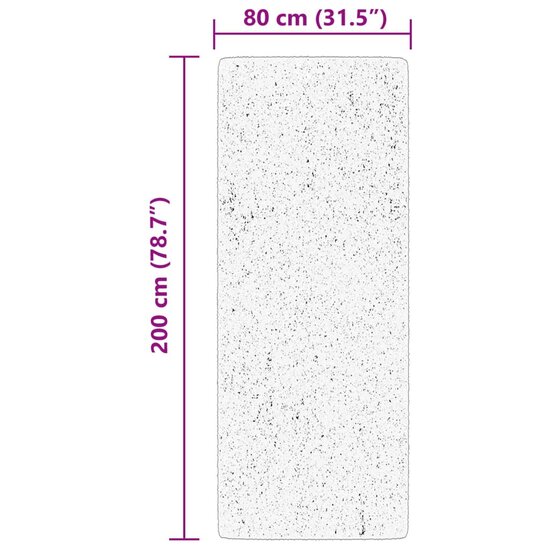 Vloerkleed HUARTE laagpolig zacht wasbaar 80x200 cm roze