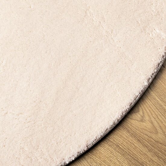 Vloerkleed HUARTE laagpolig zacht wasbaar &Oslash; 80 cm beige