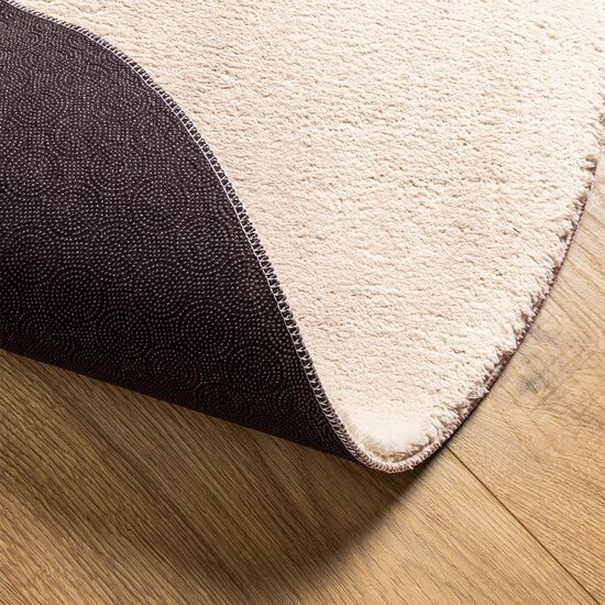 Vloerkleed HUARTE laagpolig zacht wasbaar &Oslash; 80 cm beige