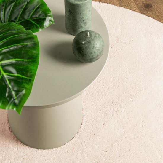 Vloerkleed HUARTE laagpolig zacht wasbaar &Oslash; 80 cm beige