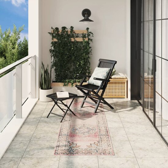 Vloerkleed ARBIZU binnen en buiten vintage stijl 80x250 cm