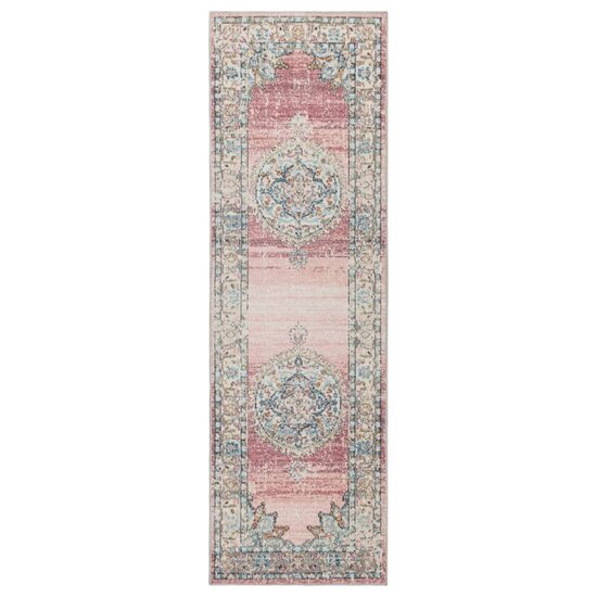 Vloerkleed ARBIZU binnen en buiten vintage stijl 80x250 cm