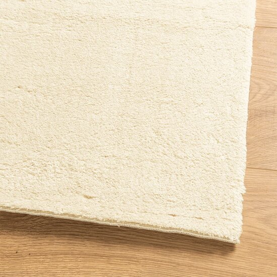 Vloerkleed HUARTE laagpolig zacht wasbaar 60x110 cm cr&egrave;me