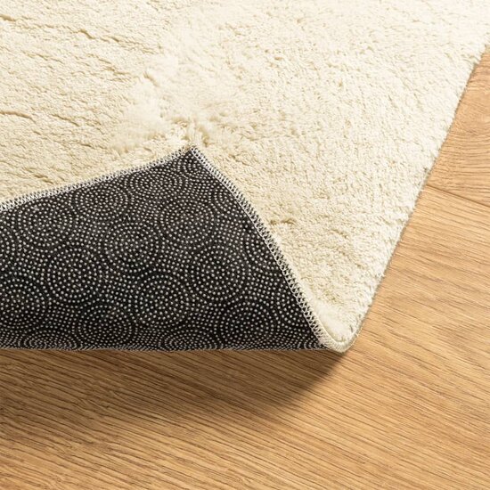 Vloerkleed HUARTE laagpolig zacht wasbaar 60x110 cm cr&egrave;me
