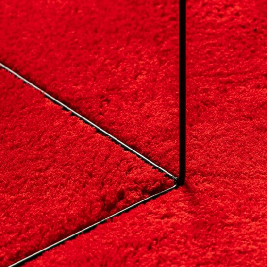 Vloerkleed HUARTE laagpolig zacht wasbaar 240x240 cm rood