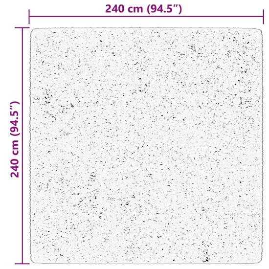 Vloerkleed HUARTE laagpolig zacht wasbaar 240x240 cm rood