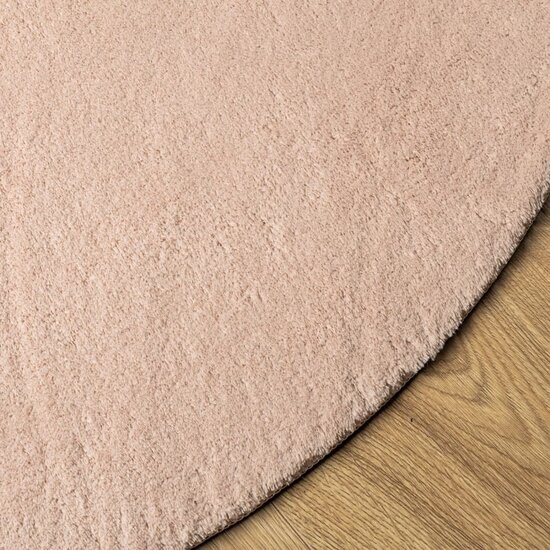 Vloerkleed HUARTE laagpolig zacht wasbaar &Oslash; 100 cm roze