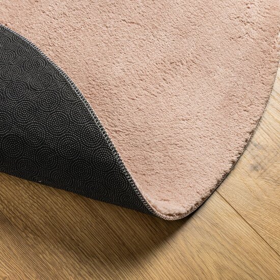Vloerkleed HUARTE laagpolig zacht wasbaar &Oslash; 100 cm roze