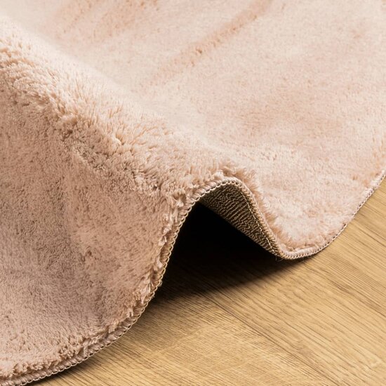 Vloerkleed HUARTE laagpolig zacht wasbaar &Oslash; 100 cm roze