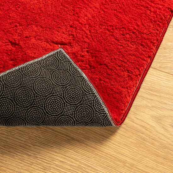 Vloerkleed HUARTE laagpolig zacht wasbaar 80x250 cm rood