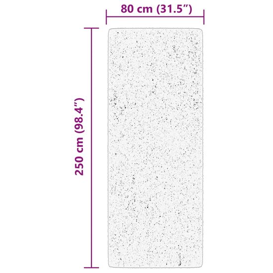 Vloerkleed HUARTE laagpolig zacht wasbaar 80x250 cm rood