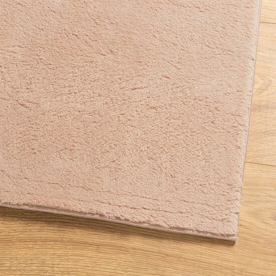 Vloerkleed HUARTE laagpolig zacht wasbaar 80x250 cm roze