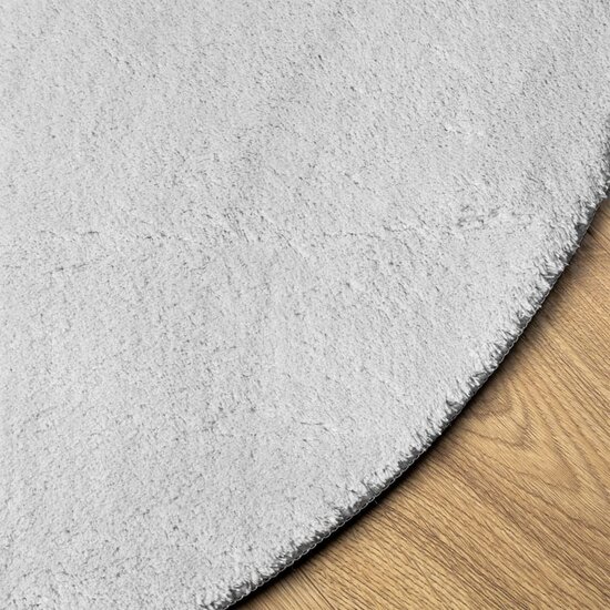 Vloerkleed HUARTE laagpolig zacht wasbaar &Oslash; 100 cm grijs