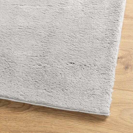 Vloerkleed HUARTE laagpolig zacht wasbaar 60x110 cm grijs