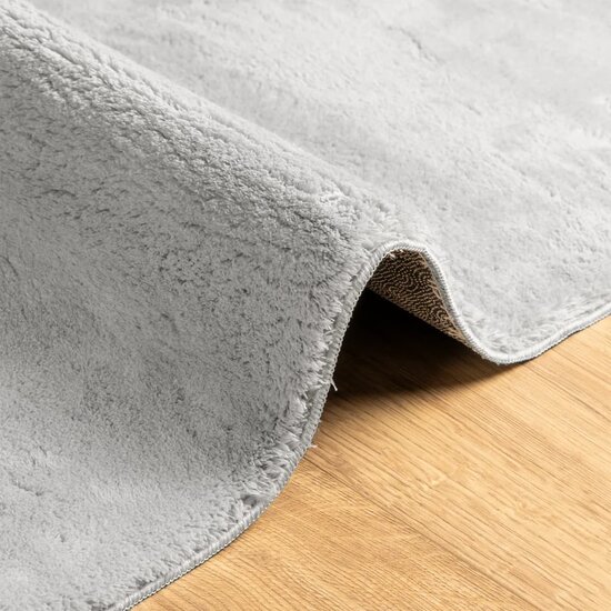 Vloerkleed HUARTE laagpolig zacht wasbaar 60x110 cm grijs
