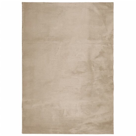 Vloerkleed HUARTE laagpolig zacht wasbaar 140x200cm zandkleurig