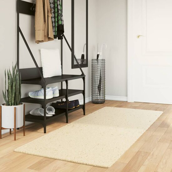 Vloerkleed Huarte Laagpolig Zacht Wasbaar Cr&egrave;me 80 x 200 cm